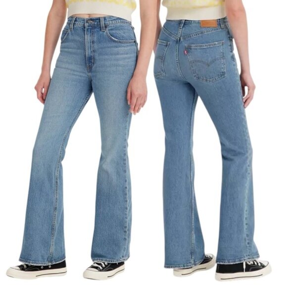 Levi’s 70s High Flare Jeans Sonoma Walks Light Wash Size 28 Premium - Picture 1 of 16